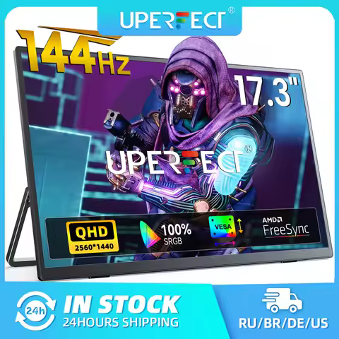 UPERFECT 2K 144Hz Portable Monitor 17.3" 400cd/m² 1440P IPS Screen For Gaming Travel Laptop Phone Game Console Steam Deck PS4/5