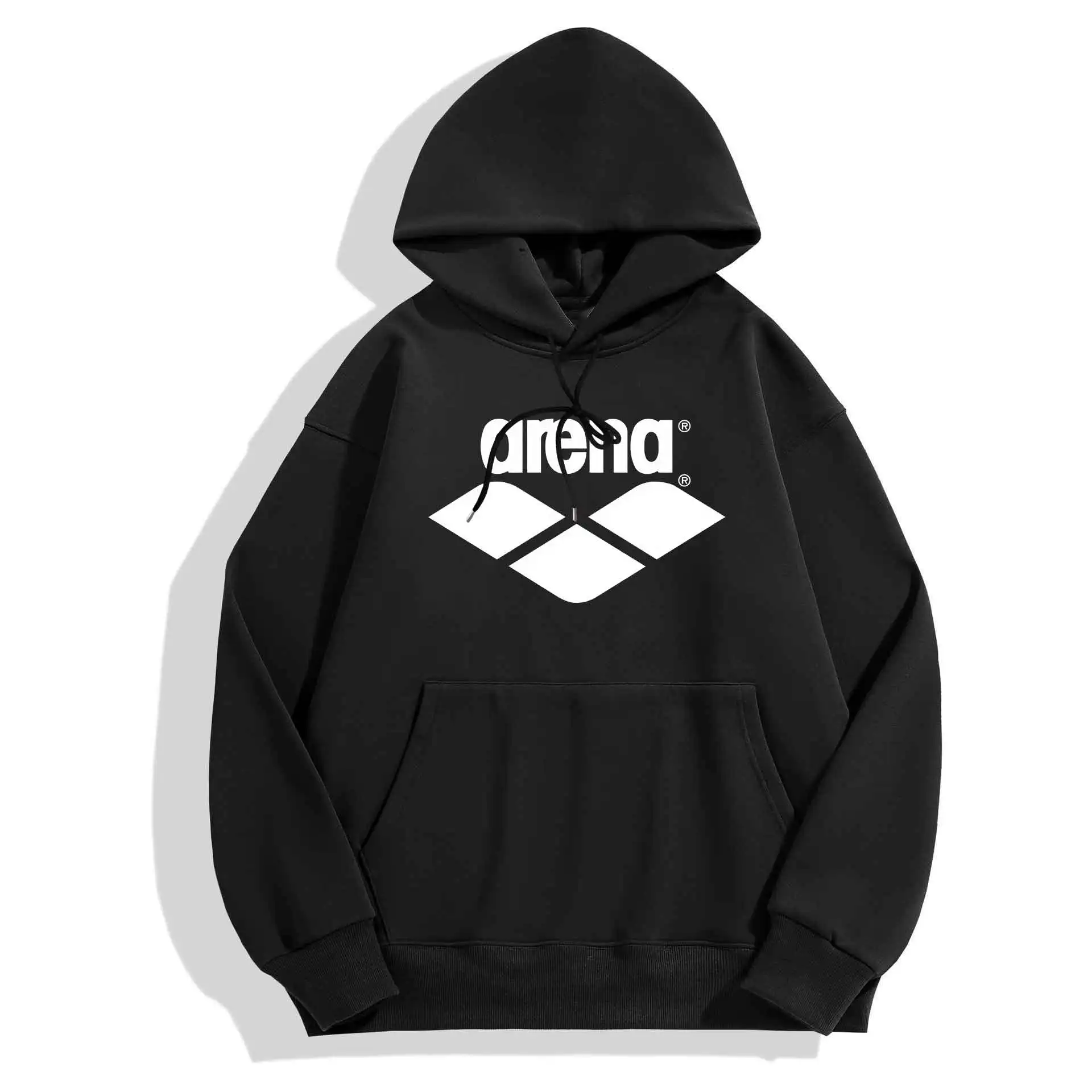 Ropa deportiva cálida informal con capucha de manga larga estampada a la moda para hombre ropa de calle holgada de moda de otoño