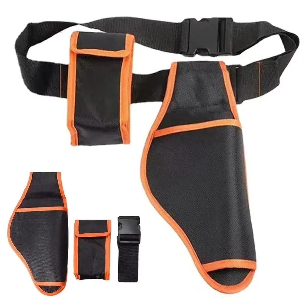 Caixa de armazenamento de bateria tesoura de poda elétrica saco de cintura wearable preto & laranja cinto kit de ferramentas estéticas tesouras elétricas bolsos