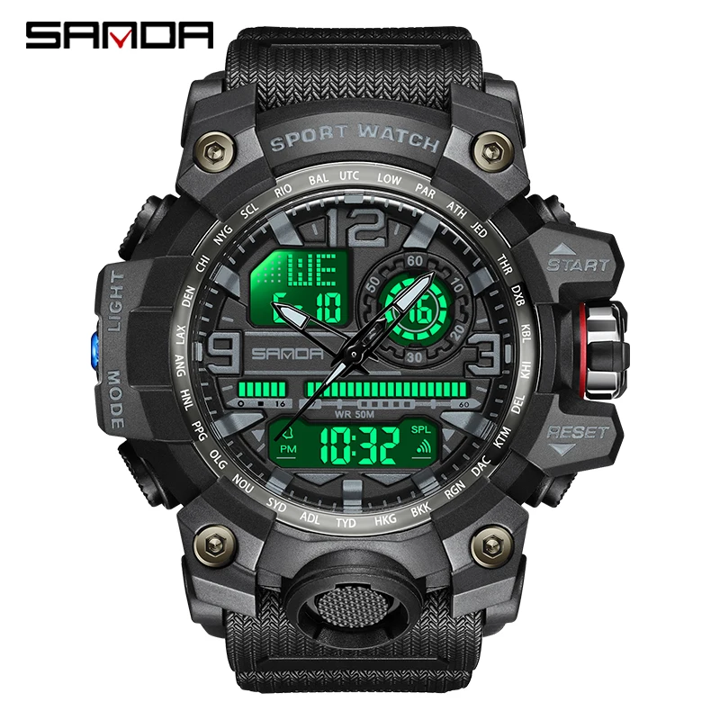 2022 Sanda Top Brand Sports Men\'s Watches Military Quartz Watch Man Waterproof Wristwatch For Men Clock Shock Relogios Masculino