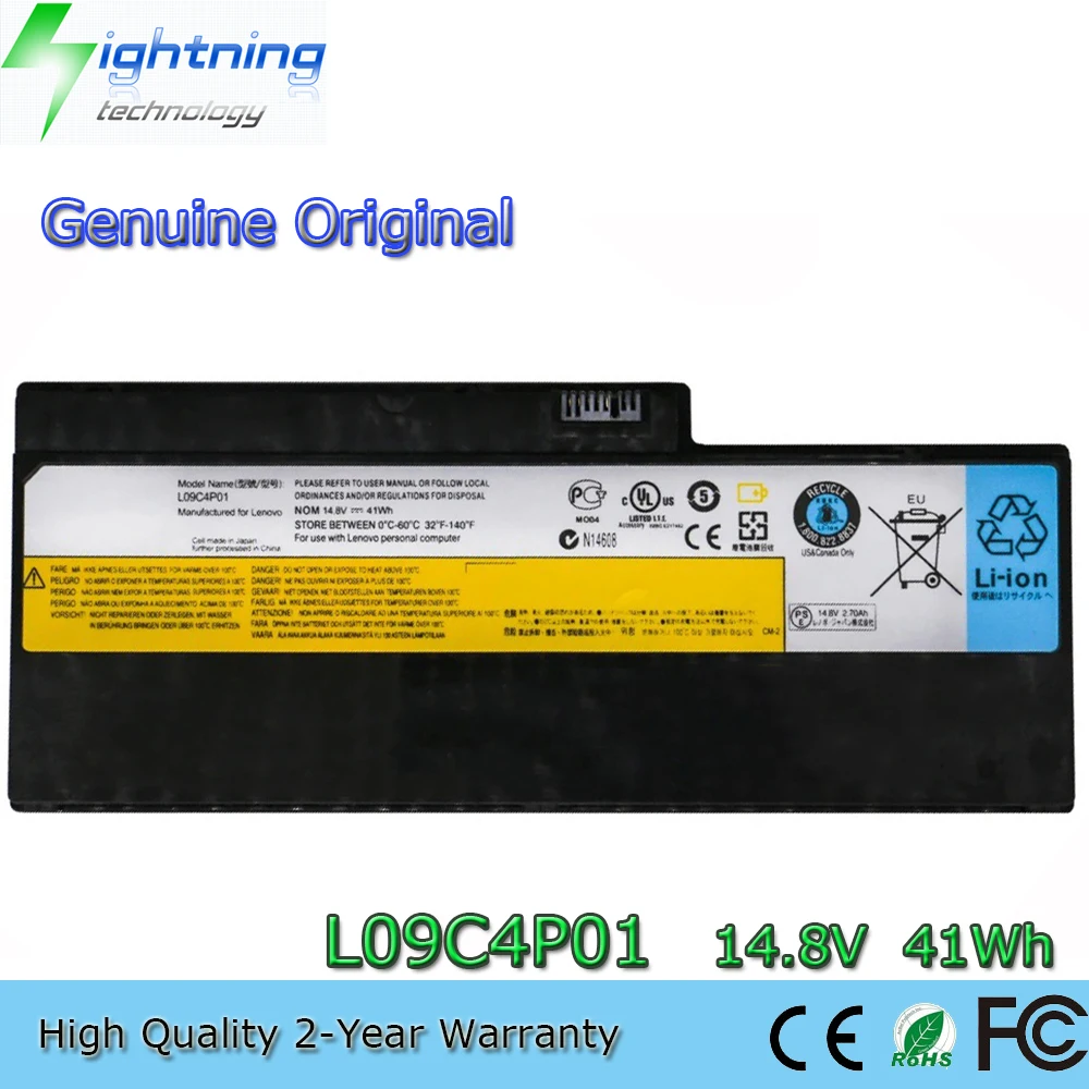 New Genuine Original L09C4P01 14.8V 41Wh Laptop Battery for Lenovo IdeaPad U350 20028 2963 U350W 57Y6265