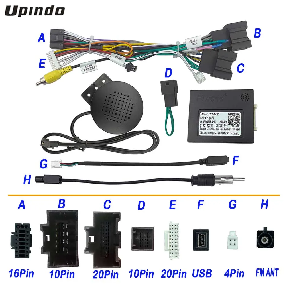 Car Accessories Radio Power Cable CAN Bus Android Stereo Wiring Harness Adapter Connector for Chevrolet Cavalier Buick Monza