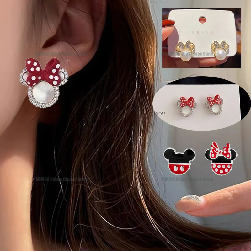 Fashion Cartoon Earrings Disney Anime Mickey Mouse Head Creative Women's Earrings Fashion Jewelry Party Accessories Girl Gift