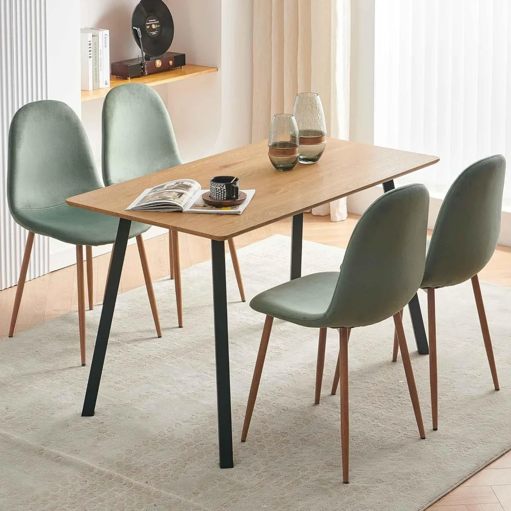 Velvet Dining Chairs Set of 4 - Modern Seating with Metal Legs for Living, Bedroom,Dining Room - Green Chairs for Dining Room