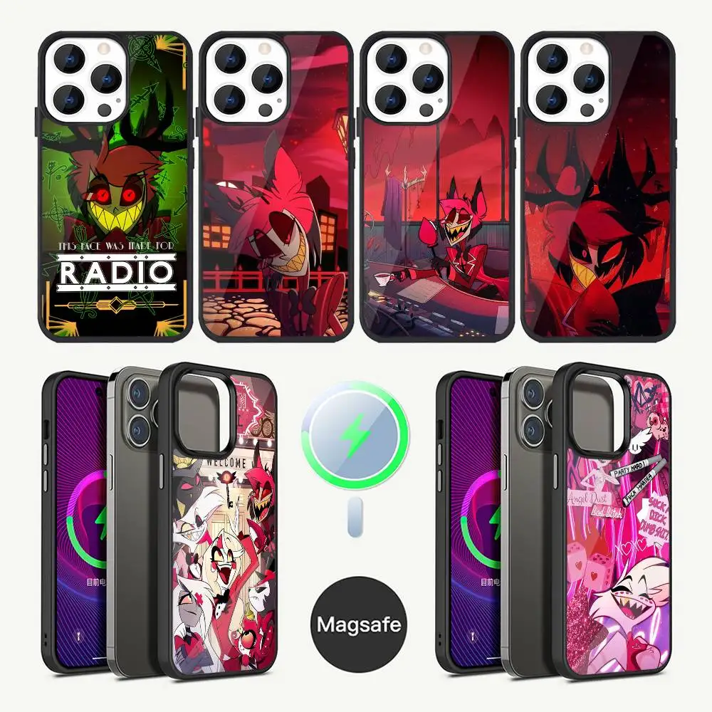 

H-Hazbin Cartoon Hotel Phone Case For iPhone 17,16,15,14,13,12,11,Plus,Pro,Max Mini Magsafe Magnetic Wireless Charging