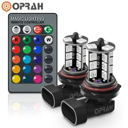 2PCS LED RGB Fog Lights H7 H1 H3 H4 H11/H8/H9 9005/HB3 9006/HB4 880 881 H27 rgb With Remote Fog Headlight DRL Lamps For Car 12V