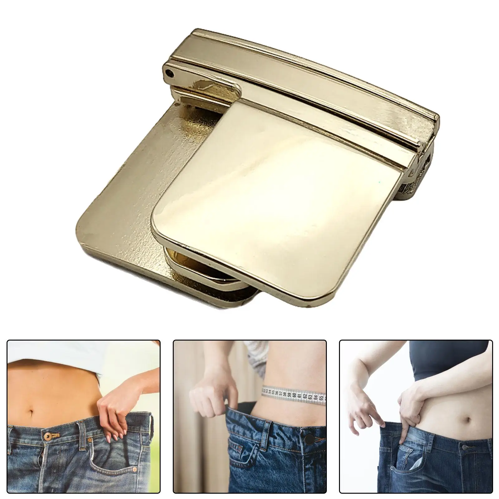 4 × مشابك معدنية لضبط الخصر، حل شد البنطلون متعدد الاستخدامات للملابس الفضفاضة