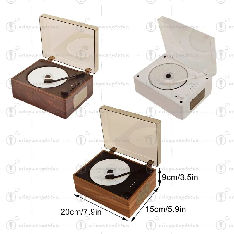 Lecteur CD Rétro Portable, Rechargeable, Bidirectionnel, Compatible Bluetooth 5.0, Haut-parleur Sans Fil, Support CD USB 3.5mm