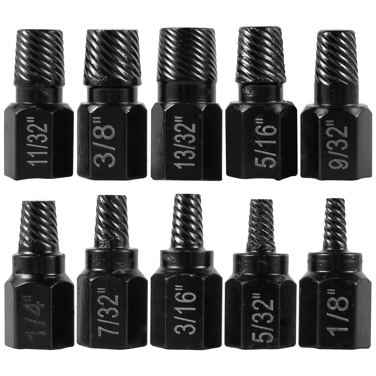 10Pcs Screw Extractor Kit Alloy Steel Damaged Screw Remover Set Metal Drill Bits Broken Bolt Stud Remover for Bolt Stud Pipe