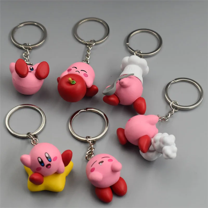 Star Kirby Cartoon Cute Toys Game Doll Car Bag Pendant Kawaii Anime Keychain Decorrtion Accessories Birthday Gift For Children