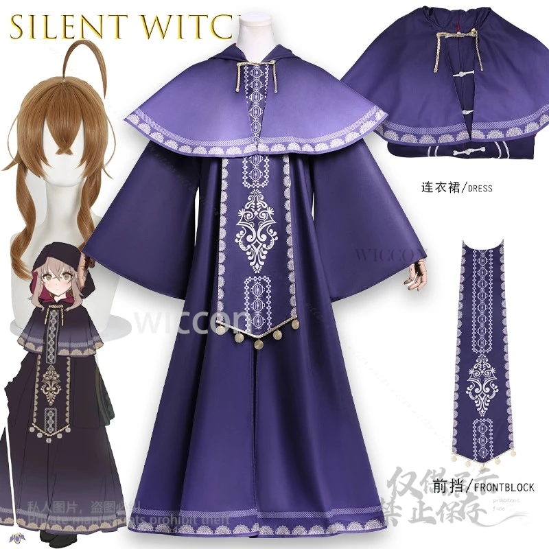 Sile nt Witch Monica Magic Roe Косплей Костюм Аниме Плащ Экипировка Таретный Персонаж Платье Хэллоуин Кошка Плюшевый Туманность Плащ