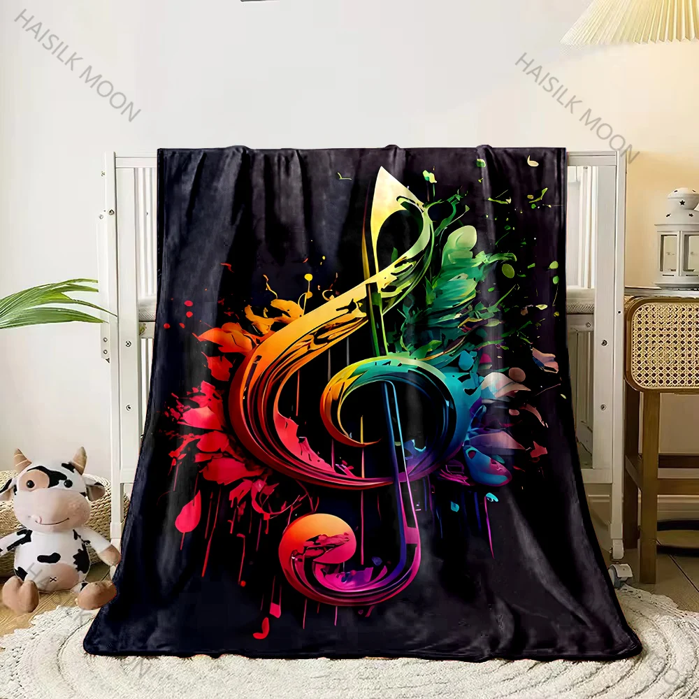

1 шт., одеяло с рисунком музыкальной ноты, красивое одеяло, ультрамягкое фланелевое музыкальное одеяло, подарки для детей и взрослых, доставка на следующий день