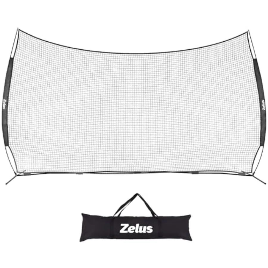 

Ball sports barrier net for baseball, softball, lacrosse, soccer, basketball practice; polyethylene mesh, black; 12x9ft/ 16x10f