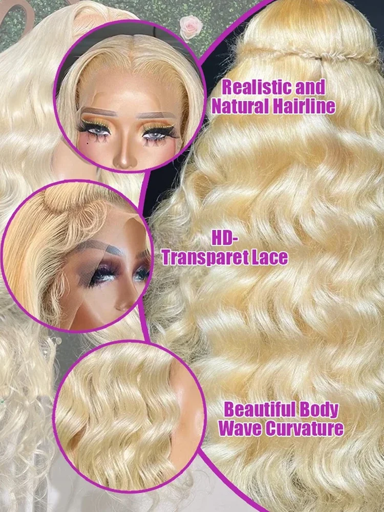 613 Hd Lace Frontal Wig 13x6 Body Wave Wig Raw Hair Vietnamien PrePlucked Blonde 13x4 Lace Front Wig Human Hair 360 Lace 30" 40"