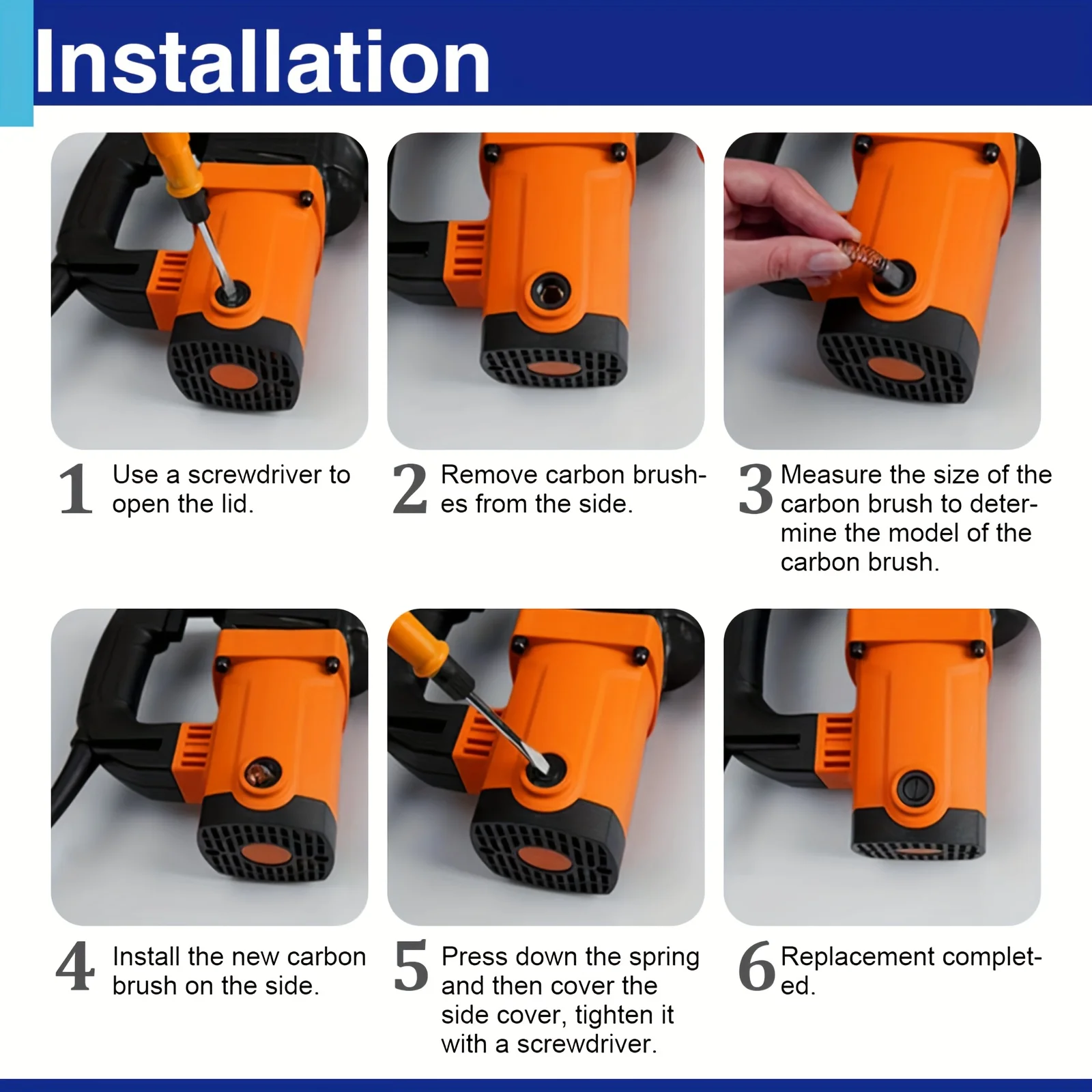 108 فرشاة كربون، مجموعة قطع غيار مجموعة فرش كربون للأدوات الكهربائية، متوفرة في 12 مقاسًا مختلفًا، هي الخيار المثالي للحفاظ على واستبدال الأدوات الكهربائية #6