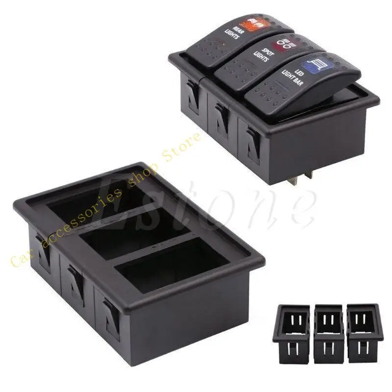 

T21E 3 Rocker Switch Clip Panel Assembly Patrol Holder Housing For ARB Carling Type