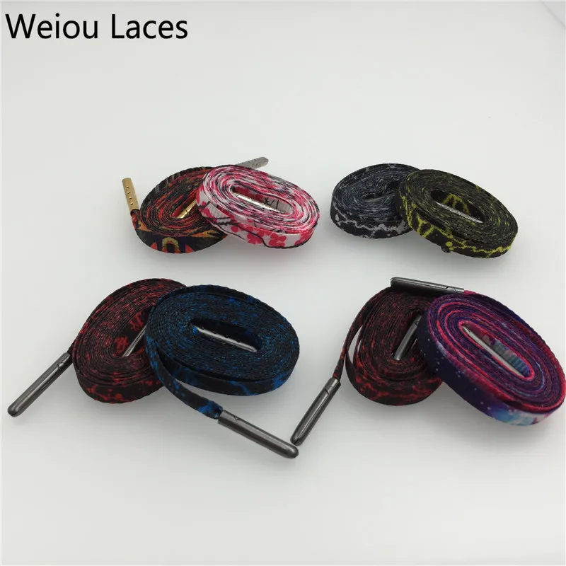 Weiou hot Shoestring Tops Silk Screen Printing Flat Print Shoelaces For Dress Shoes Personalized Replacement Shoelaces 60-180cm