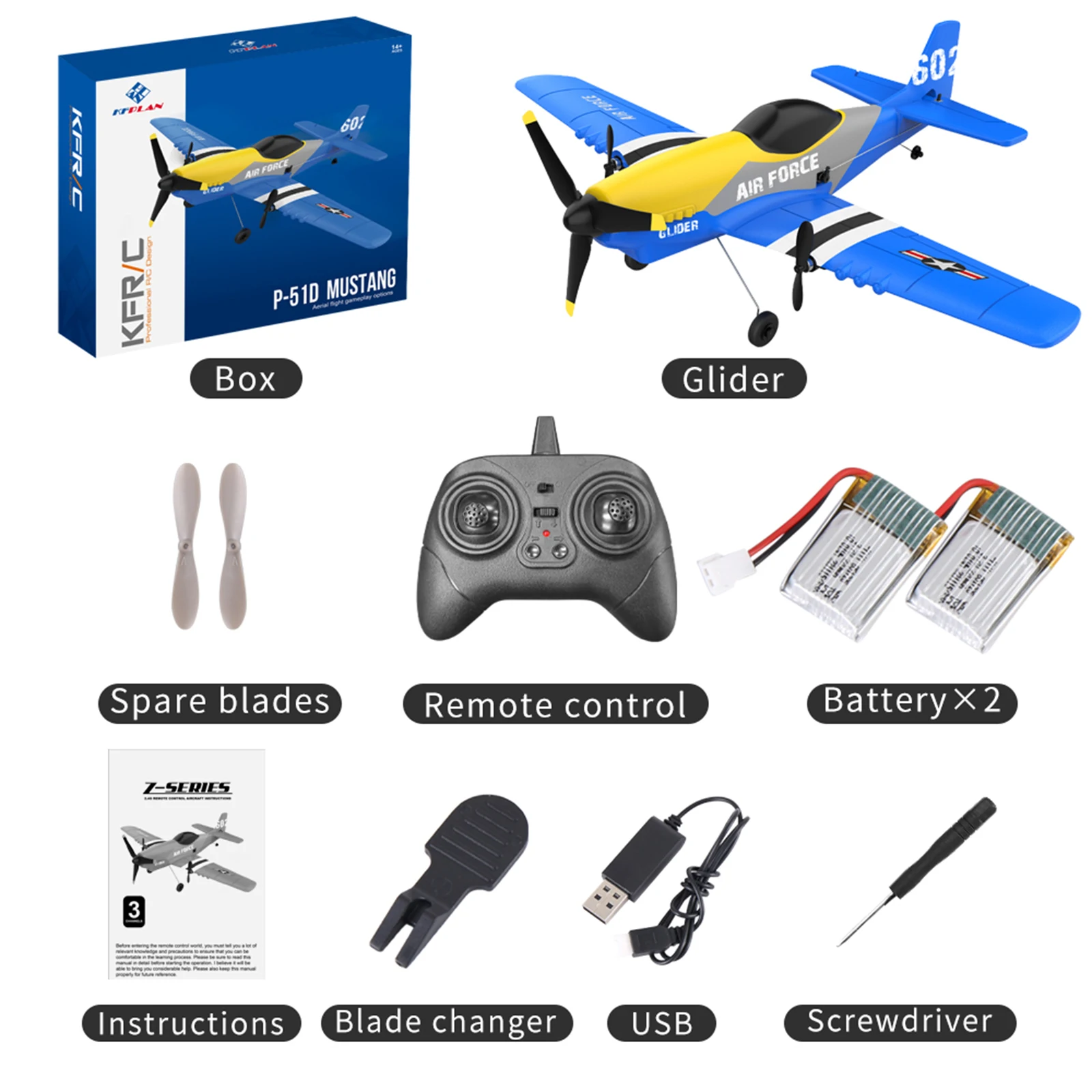 Avión de Control remoto planeador RC, espuma EPP, 3 canales, alta eficiencia, 2,4 GHz, avión planeador RC con giroscopio incorporado para niños, avión RC