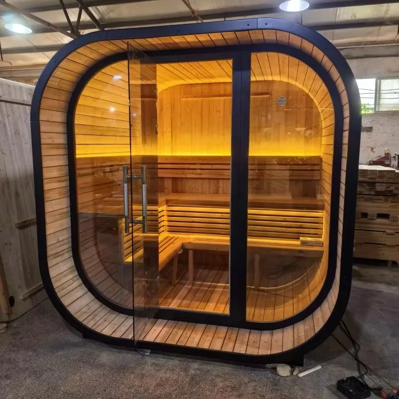 Waterproof Traditional Sauna With Panoramic Glass Luxury 4-6 People Steam Sauna