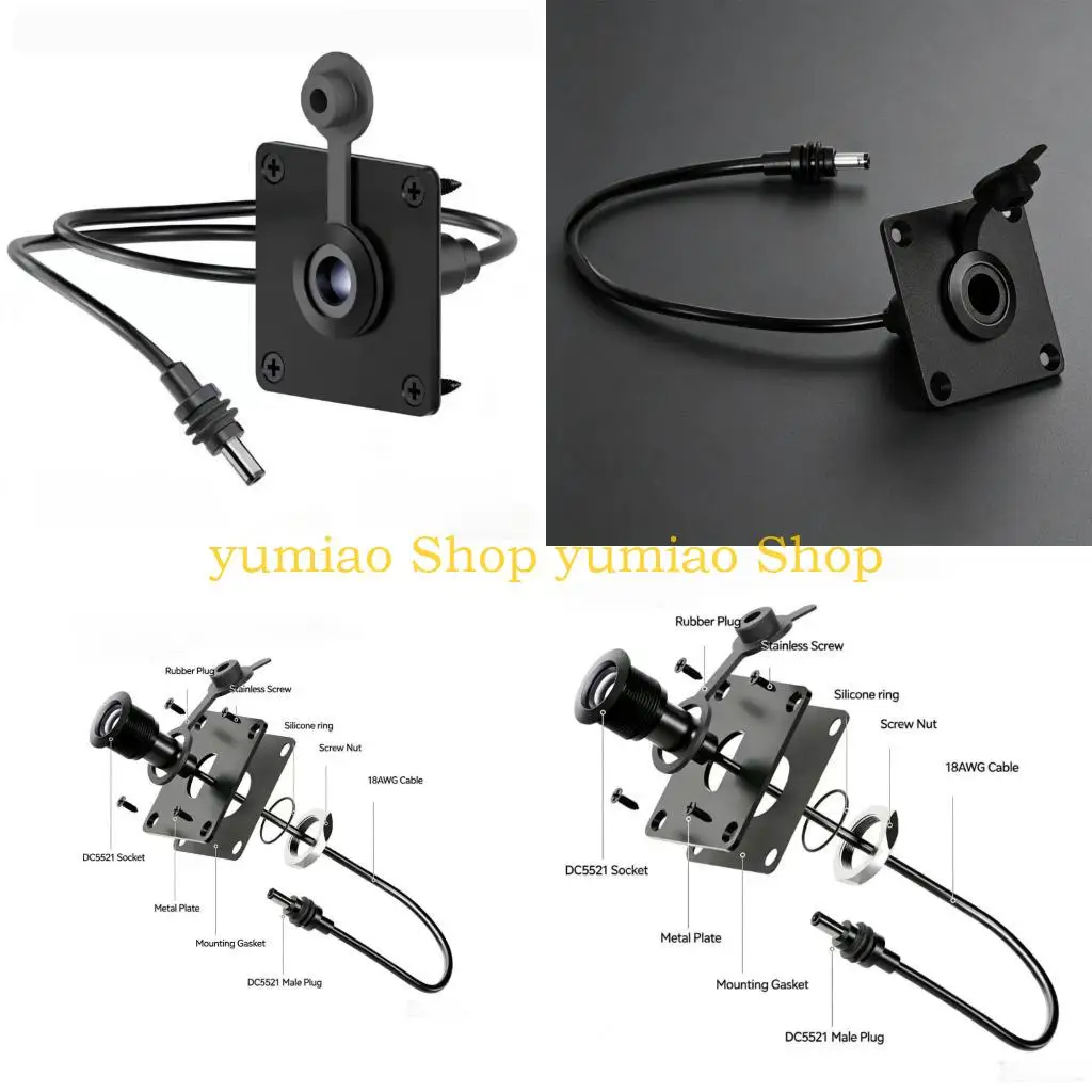 587B Aluminum DC5521 Socket Industrial Strength For Mini Antennae Easy Installation