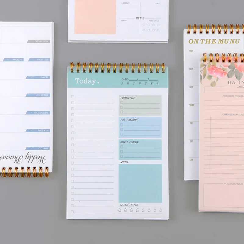 Daily Planner  A5 Coil Full English Time Management To Do List Calendar Efficiency Manual Notebooks Office Accessories