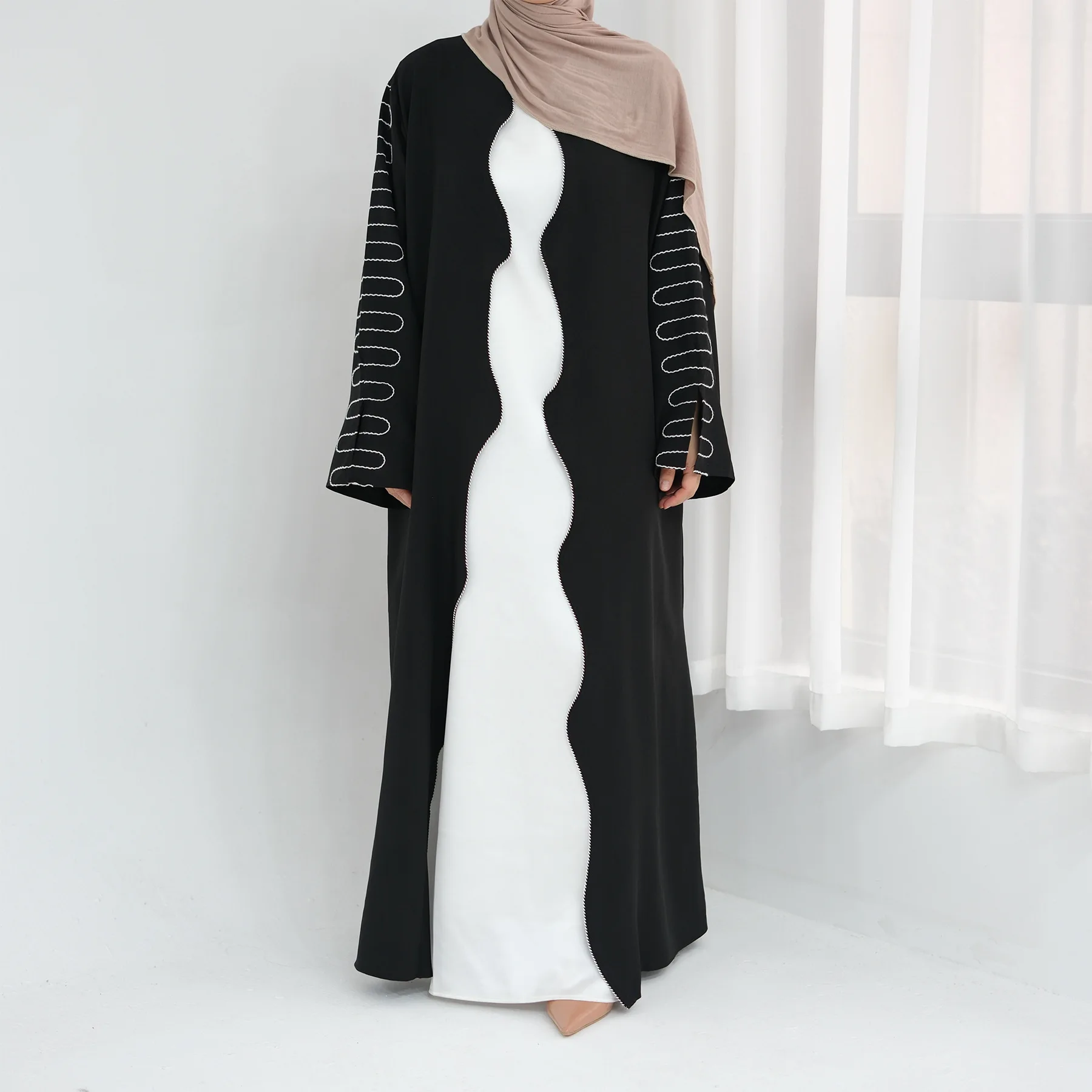 Ramadan Open Abaya Dubai Kaftan Women Muslim Maxi Dress Embroidery Kimono Cardigan Islam Jalabiya Kebaya Robe Eid Caftan Abayas