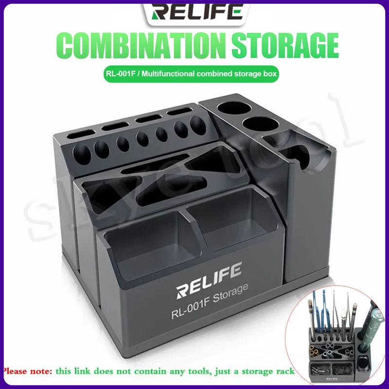 

RELIFE RL-001F Ящик для хранения Пинцет Отвертка Винты Детали Органайзер Алюминиевый сплав Многофункциональный модульный ремонт
