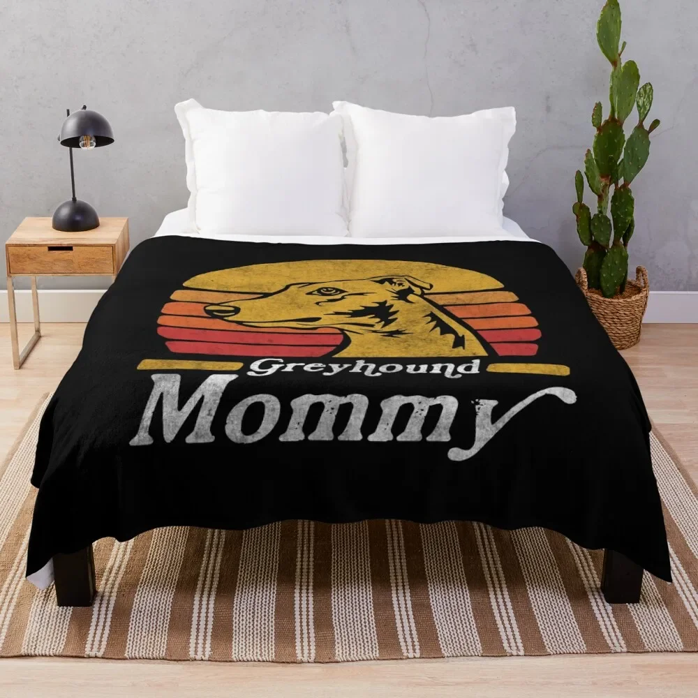 

Retro Vintage English Greyhound Mommy Throw Blanket Stylish Warm Blanket for Living Room Bedroom