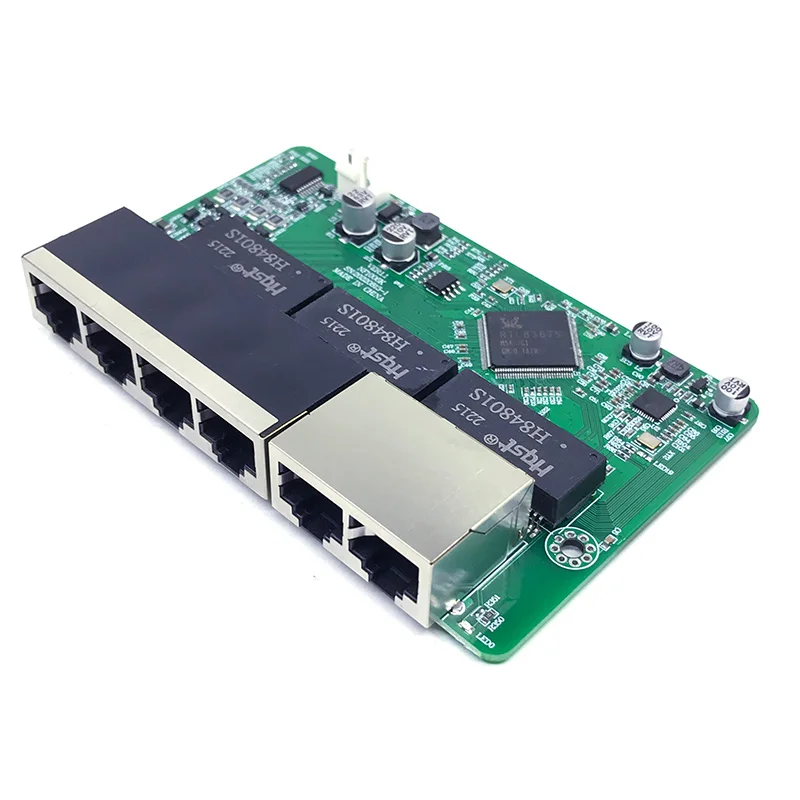 6 port mini poe Gigabit switch module 48V2A3A 96w-144w 4 port 10/100/1000M switch module PCBA Motherboard RJ45 POE  NVR CCTV