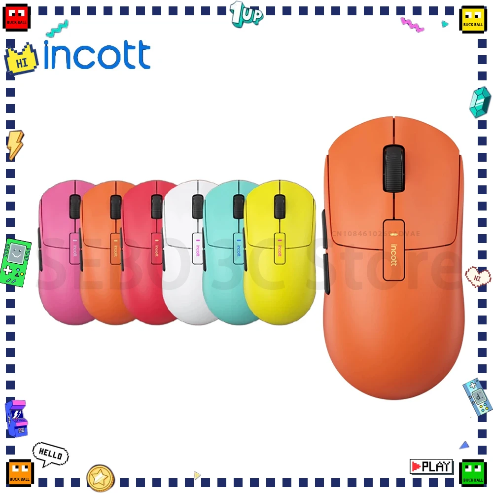 

Incott G23 Pro Mouse Dual Mode Wireless Mouse 8K PAW3950 Sensor Hot Swap Fast Charge Gaming Mice Ergonomics Pc Gamer Accessories