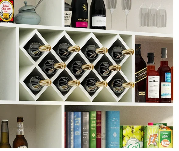 Hanging wine rack, wine cabinet wall mounted shelf, restaurant bar counter, solid wood simple wall mounted decorative shelf image 6