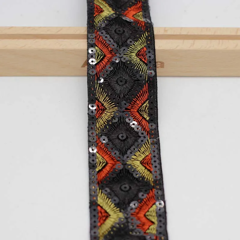 

30 ярдов, 4,5 см шириной, с ромбовидными пайетками, вышивка в клетку, яркое кружево, материал для обуви, одежды, аксессуары для сценических выступлений