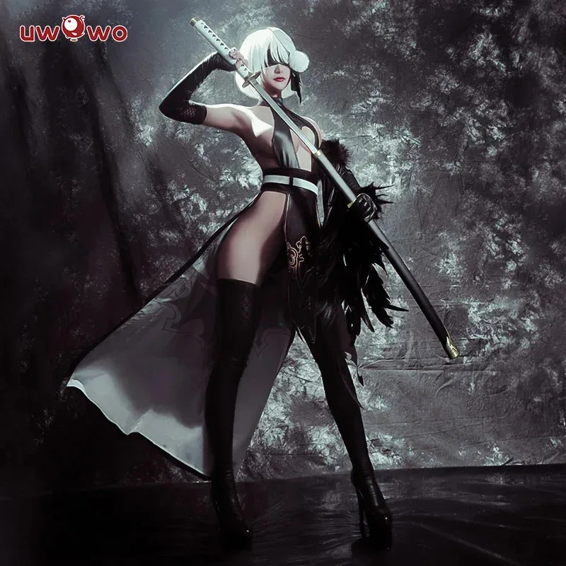 YI01 UWOWO Nier: Yorha 2B Automata Cosplay Cheongsam disfraz S-3XL disfraces de Halloween Uwowo × DISHWASHER1910 Fanart SuitsJk8 * @