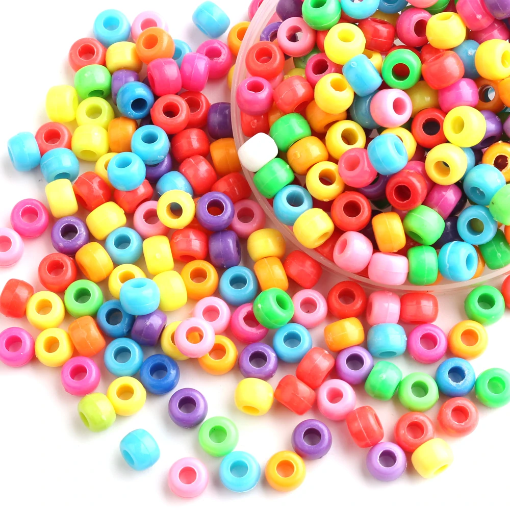 500 Stück Pony Candy bunte Kunststoffperlen für Schmuckherstellung DIY Haarflechten, Armband Halskette Kunsthandwerk Kleinunternehmen
