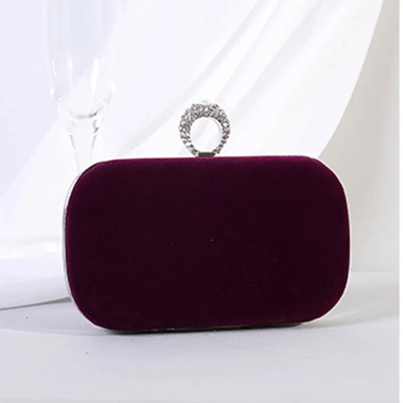 

XIYUAN Winter Cokctail Woman Wine Blue Elegant Purse Banquet Gala Girl Ladies Evening Bag Dinner Party Wedding Bridal Handbag