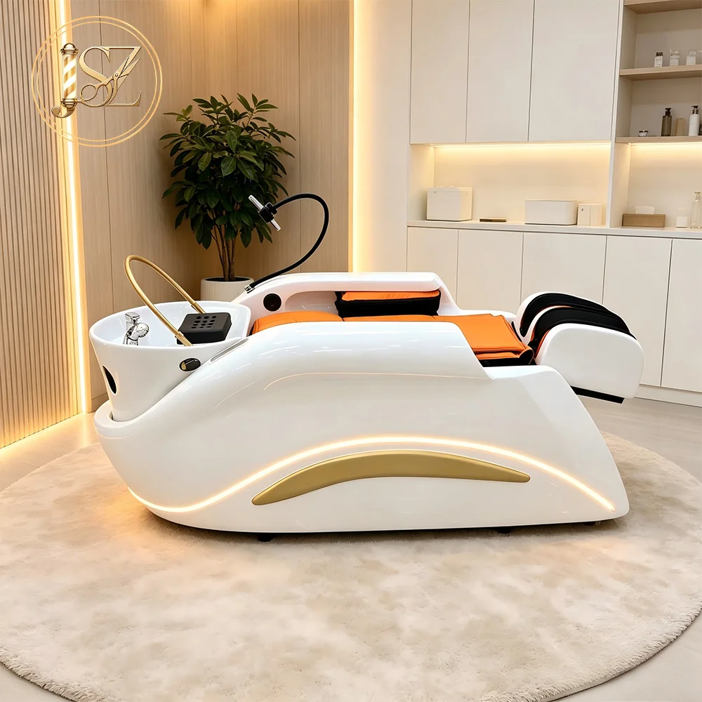 

Professional Modern Hair Spa Bed Electric Adjustable Head Washing Station Shampoo Massage Salon Chair