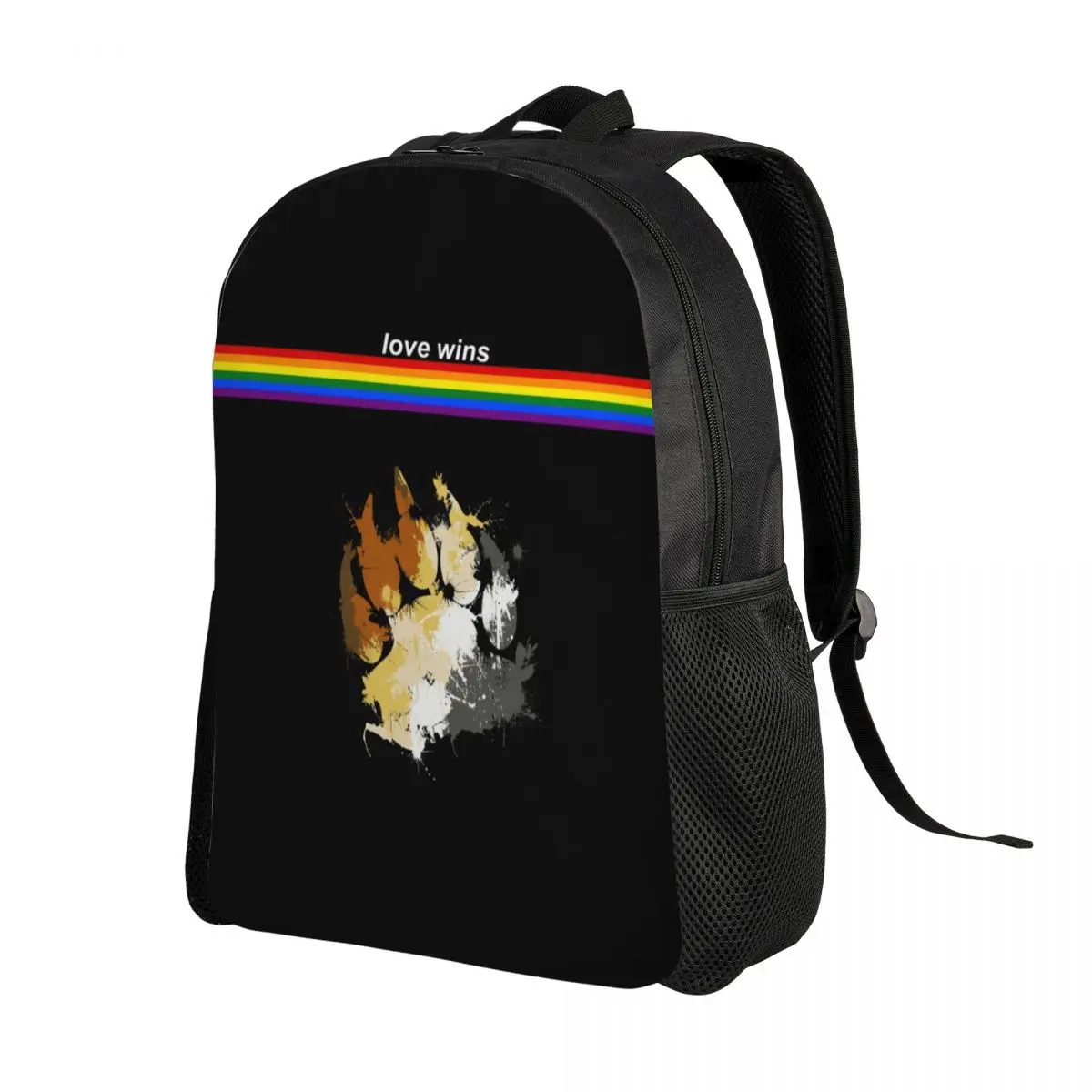 Custom Gay Bear Pride Paw Backpacks for Men Women College School Students Bookbag Fits 15 Inch Laptop LGBT GLBT Bags