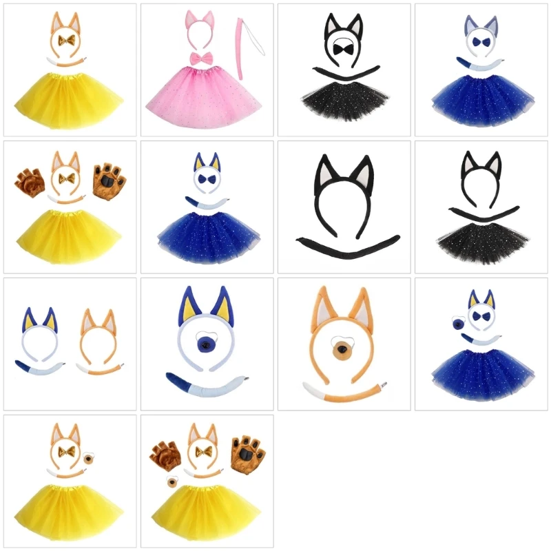 

Shepherd Dog Cosplay Costumes Shepherd Dog Hairband Tail Skirt Bowtie and Glove