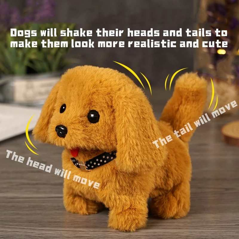 Simulated Pet Dog Parent-Child Interaction Soothing Moving Barking Wagging Tail Electric Plush Toy Children's Birthday Gift