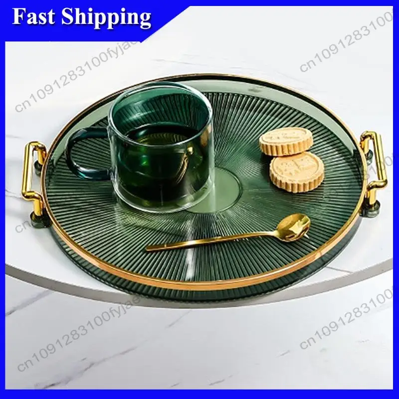 

-X07A Luxury Serving Tray,With Handles Cosmetic Perfume Makeup Display Multifunction Decorative Decorative Tray,Jewelry Tray A D