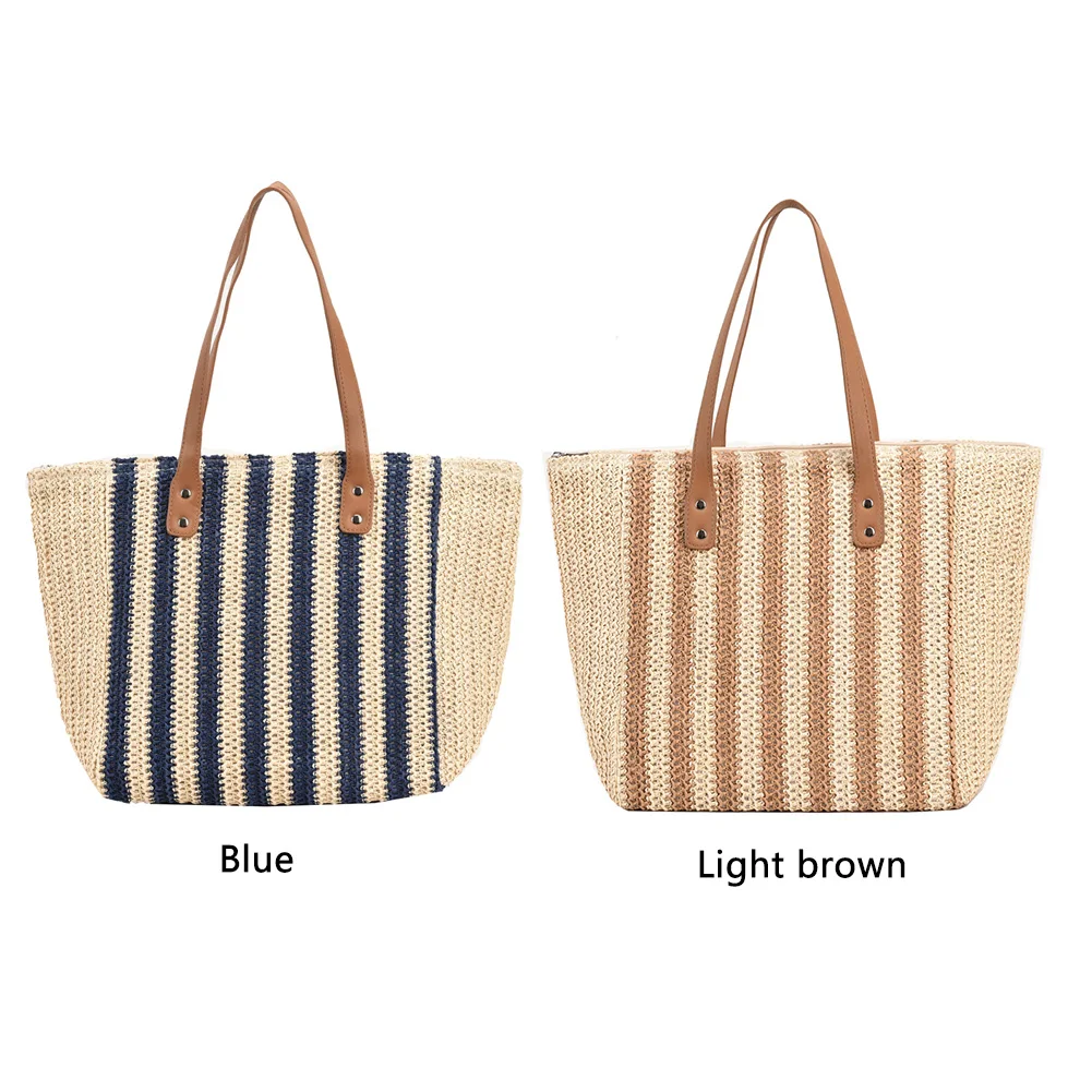 Straw Woven Underarm Shoulder Bags Women Summer Beach Female Shopper Handbags