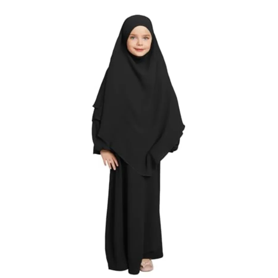 

IDP slim for Girls Iic Prayer Abaya LonSve Kafn Robe es wi Hijab Ramadan Dubai Outfits
