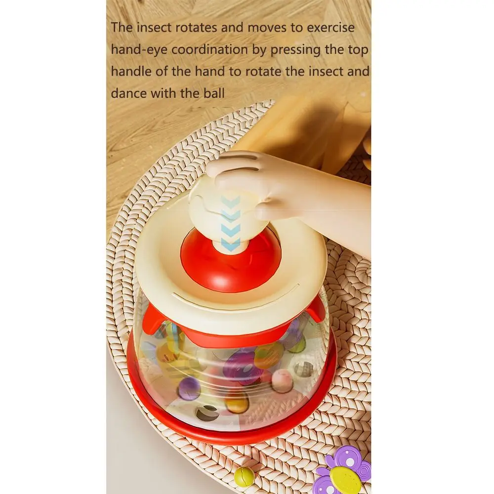 Portable Children's Insect Spinning Rotating Learn Cause Effect Push and Spin Carousel Activity Exercise Coordination Skills