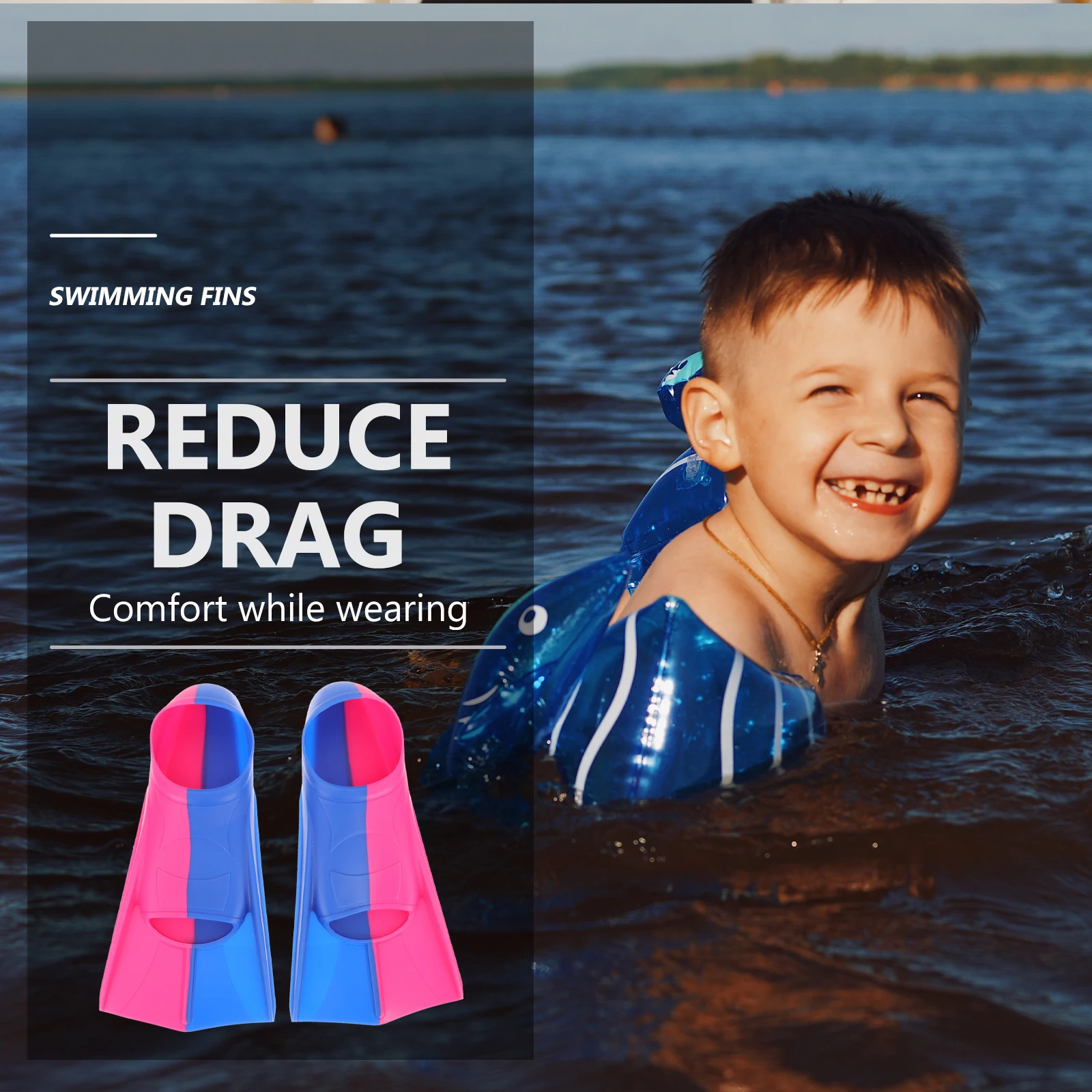 

Swimming Training Comfortable Rubber Flippers Kids Diving Frog Shoes Lightweight Secure Kids Fit