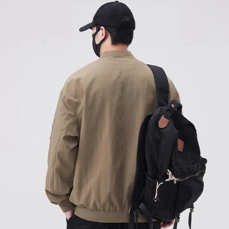 WVGA ربيع الخريف جديد الرجال المد البيسبول سترات بدون ياقة المتخصصة أنيق عادية الكورية نمط جيب المعاطف العصرية Ins Y2K W16675 #6