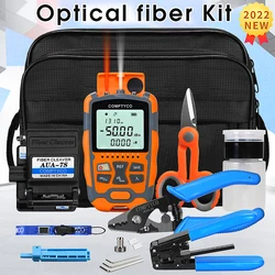 FTTH Fiber Optic Tool Kit AUA-7S Fiber Cleaver AUA-M50/70 4 in 1 Mini Optical Power Meter with 15mw Visual Fault Locator