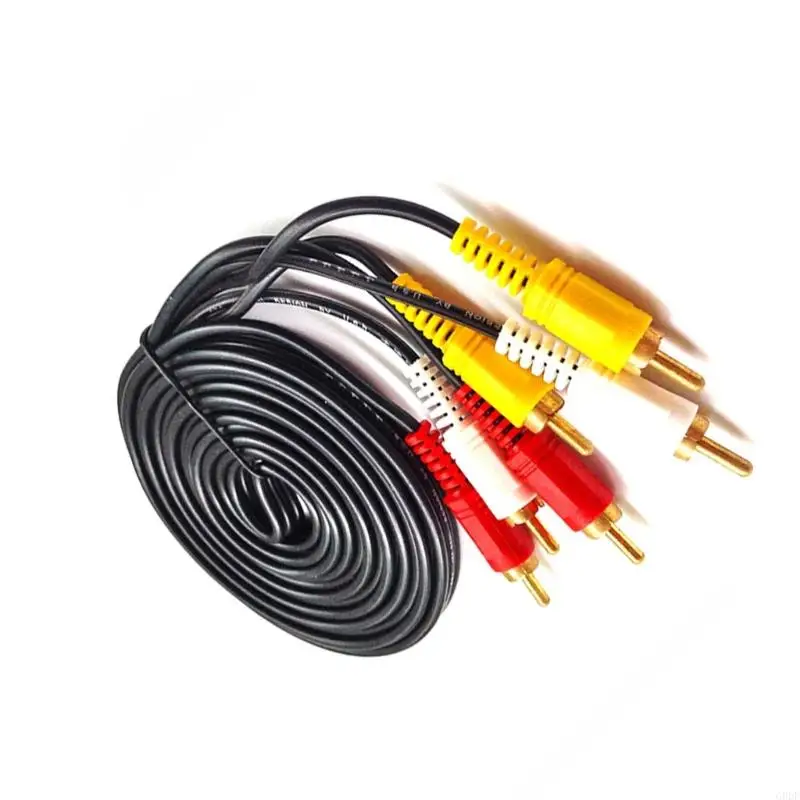Cable blindado G8DF 3RCA a 3RCA para transmisión sonido y vídeo sin ruido