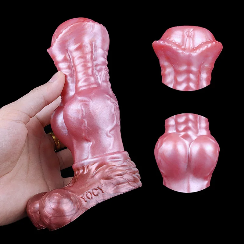 YOCY Hollow Horse Sheath Liquid Silicone Penis Sleeve 5.8cm Big Knot Massager Male Cock Enlargement Masturbator Sex Toy