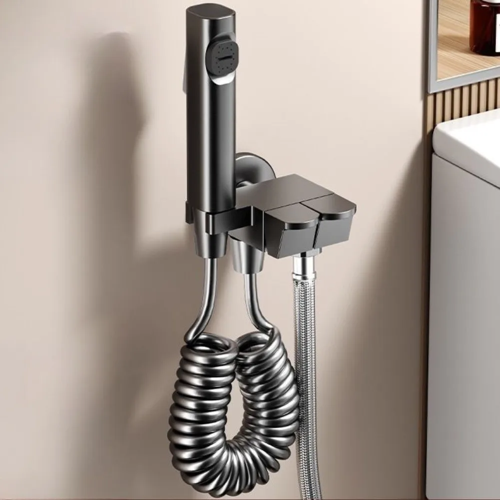 1 قطعة باليد المنزلية المرحاض بندقية رذاذ ارتفاع ضغط غسل المزدوج منفذ صمام زاوية للحمام بيديه للحمام دش رئيس