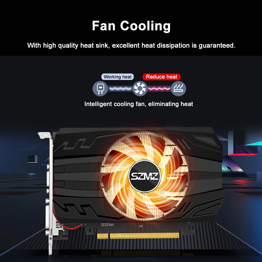 GT730 2GB DDR5 Low Profile Video Card PCI-E 2.0 16X Computer Graphics Card 128 Bit PC Video Card VGA HDMI-Compatible GPU GF108